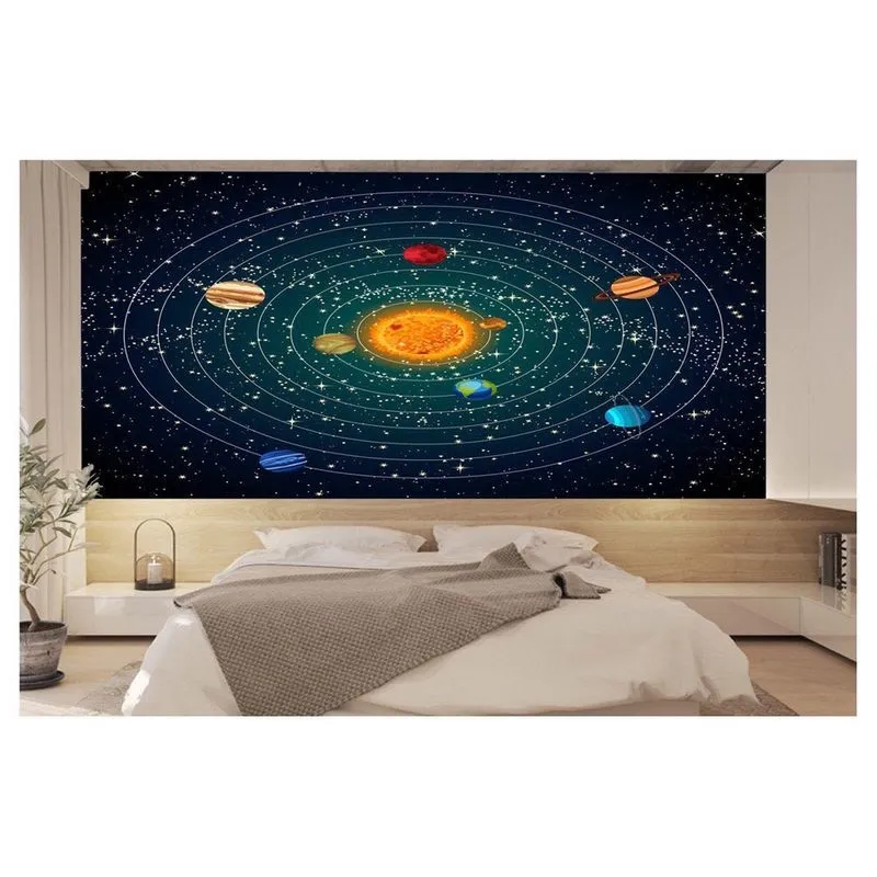 Papel De Parede Espaço Estrelas Planetas 3D Nsp59 3M²