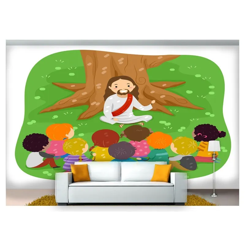 Papel De Parede Religioso Igreja Crianças 3d Rl66 3m²