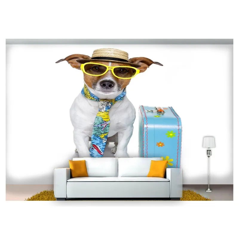 Papel De Parede Animais Cachorro Viagem 3d 6m² Anm163