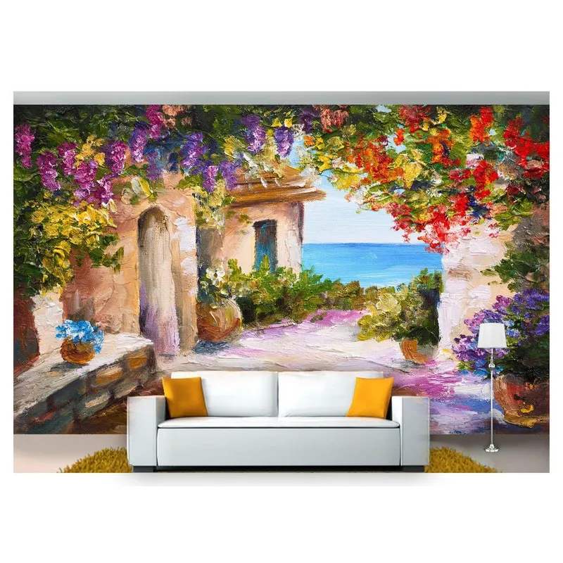 Papel De Parede Cidade Antiga Flores Ruas 6m² Cda12