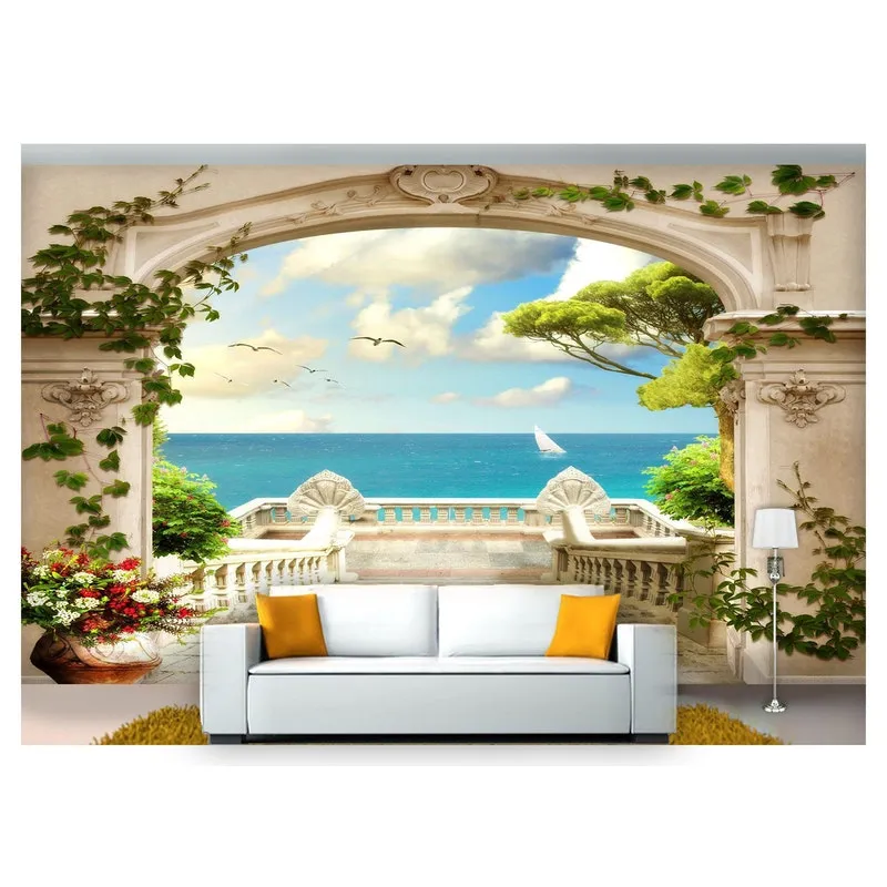 Papel De Parede Paisagem Digital Varanda 3d 6m² Dav52
