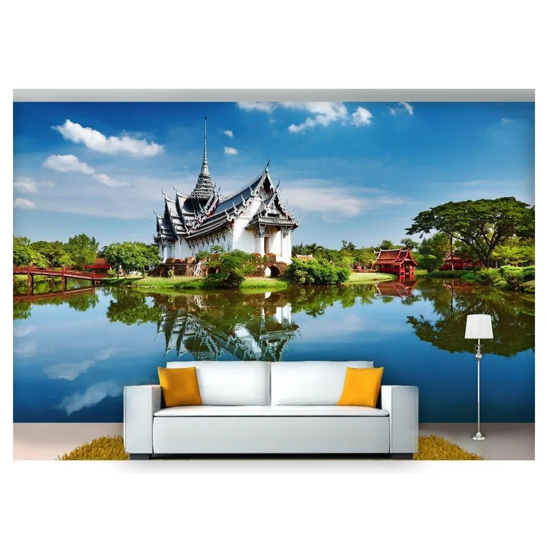 Papel De Parede Jardim Tailândia Lago 3d 6m² Jjp28