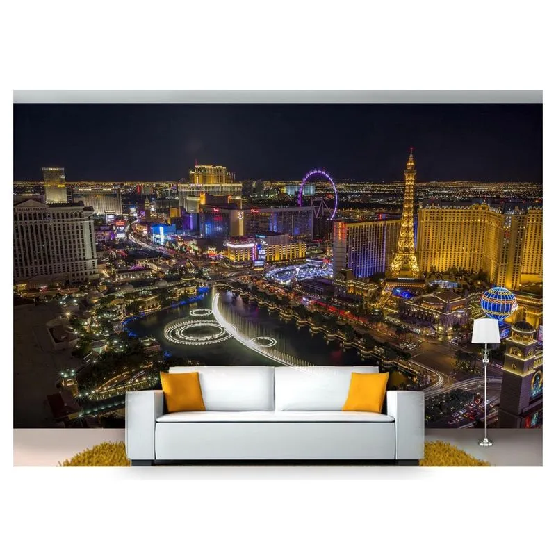 Papel De Parede Cidade Prédios Las Vegas 3D 6M² Ncd243