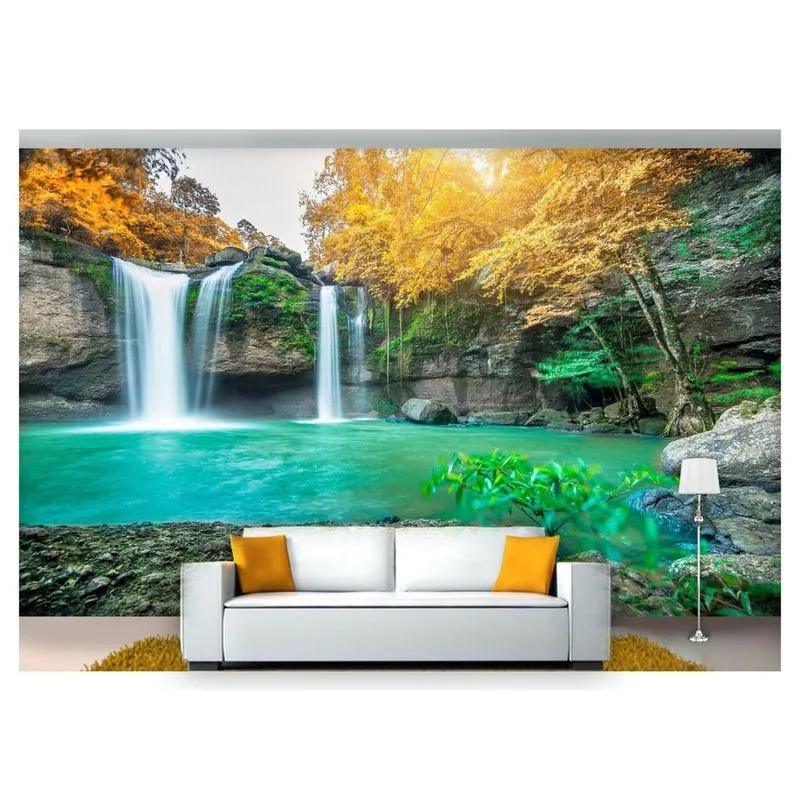 Papel De Parede Cachoeira Natureza Mata 3D 6M² Nch172