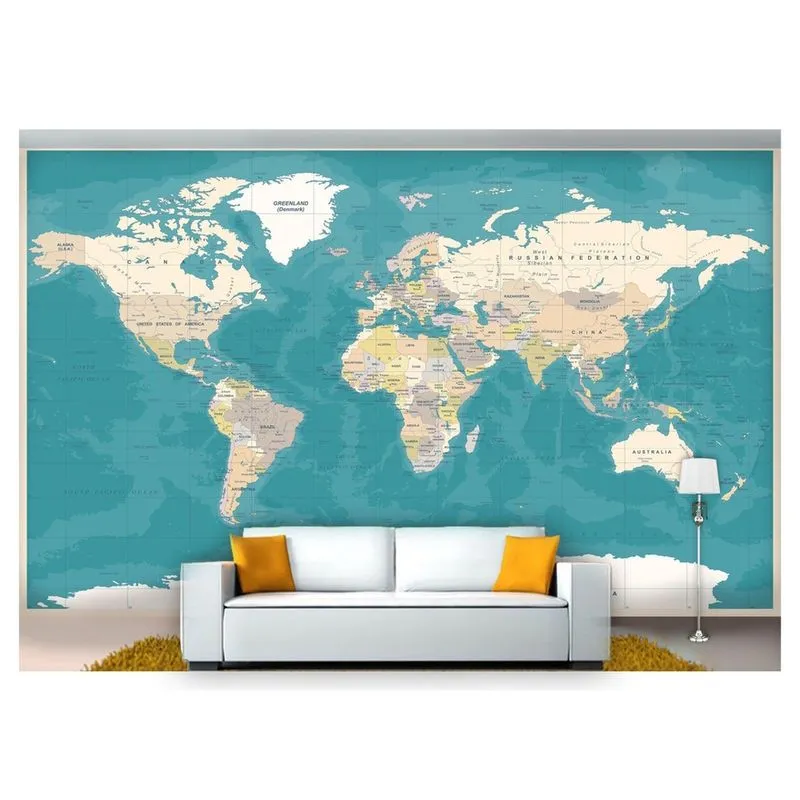 Papel De Parede Mapa Mundi Nmu18