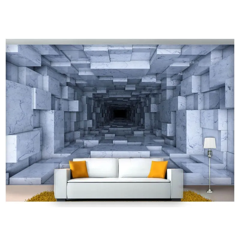 Papel De Parede Túnel Profundo Mármore 3D At26