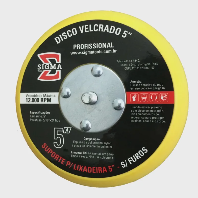 Disco Velcrado 5 s/ Furos 2.5 Cm X 12.4cm X 12.4 Cm