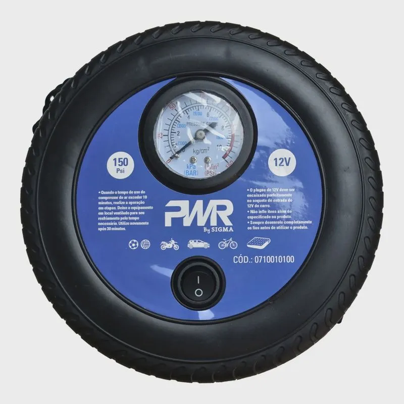 Mini Compressor de Ar Portatil 12v - 150psi - 17 L/min