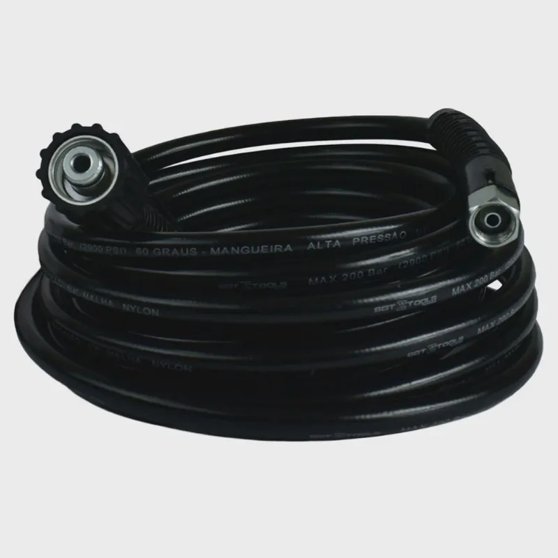 Mangueira Trama Nylon m22/14 X 1/4 Femea para Lavadoras Alta Pressao - 7 Metros