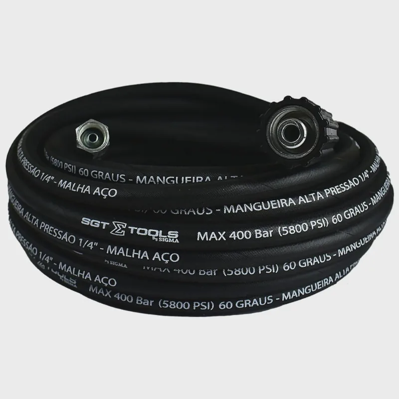 Mangueira Trama Aco m22/14 X 1/4 Femea para Lavadoras Alta Pressao - 12 Metros