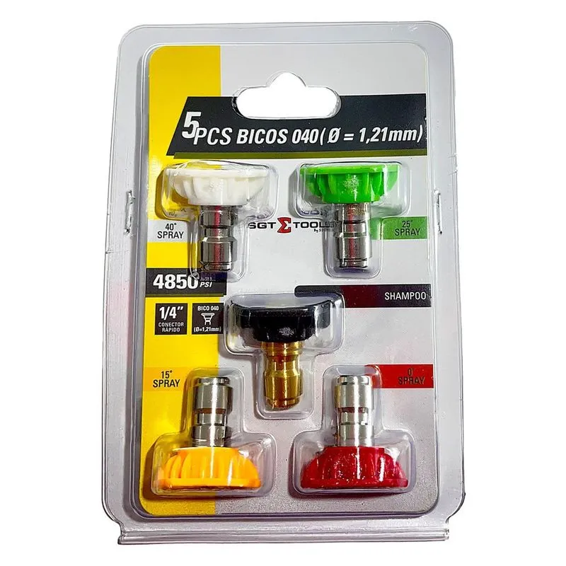 Jogo 5 Bicos Com Pressão Regulavél 040 Diam. 1,21mm