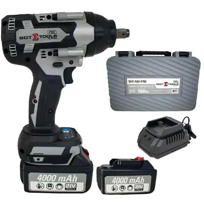 Chave de Impacto 1/2 pol com 2 Baterias 21V Carregador e Maleta SGT-7507 sigma