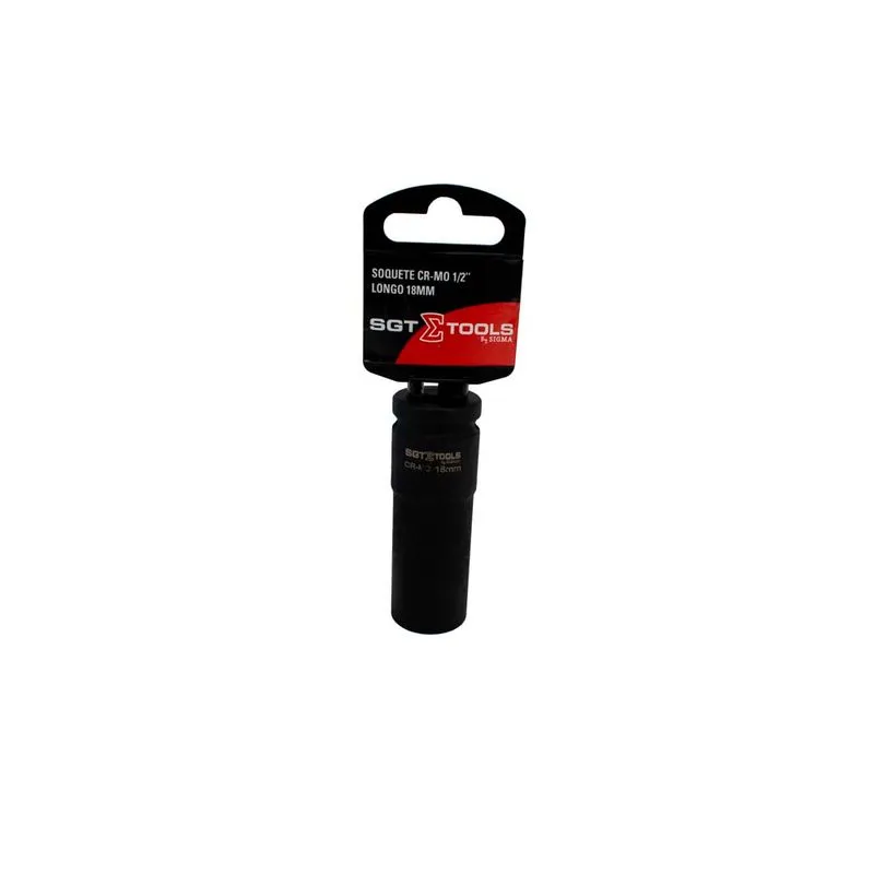 Soquete Impacto CR-MO 1/2" Longo 18mm - SGT TOOLS 0603121018