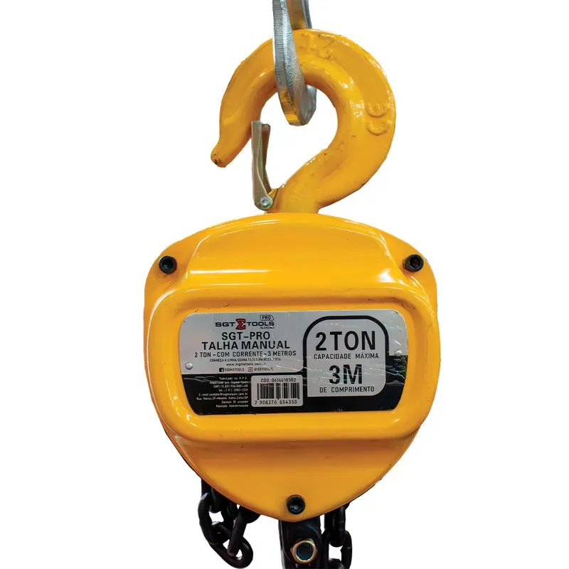 Talha Manual 2 Ton Corrente 3m - Pro - SGT TOOLS 0614010302