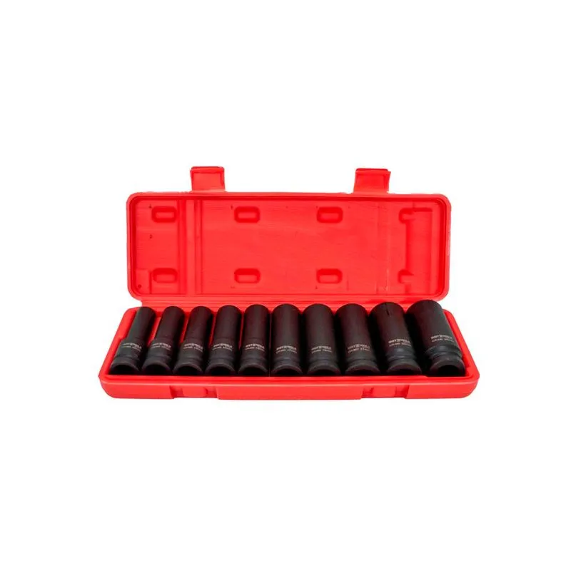 Jogo Soquetes Impacto CR-MO 1/2" Longo 10 Peças - SGT TOOLS 0603141004