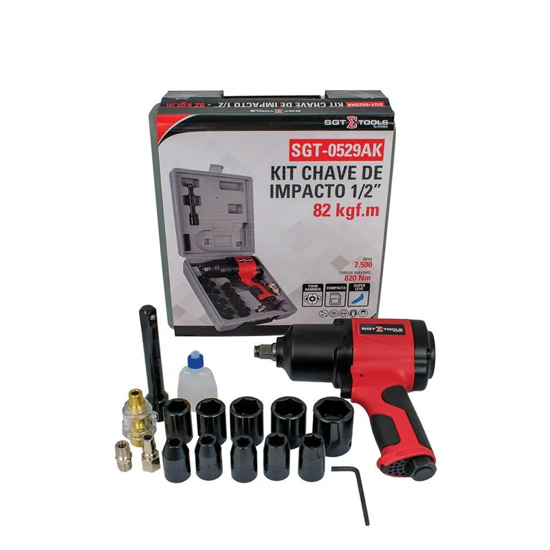Kit Chave Impacto 1/2" 82Kgf.m SGT-0529AK - SGT TOOLS 0701052905