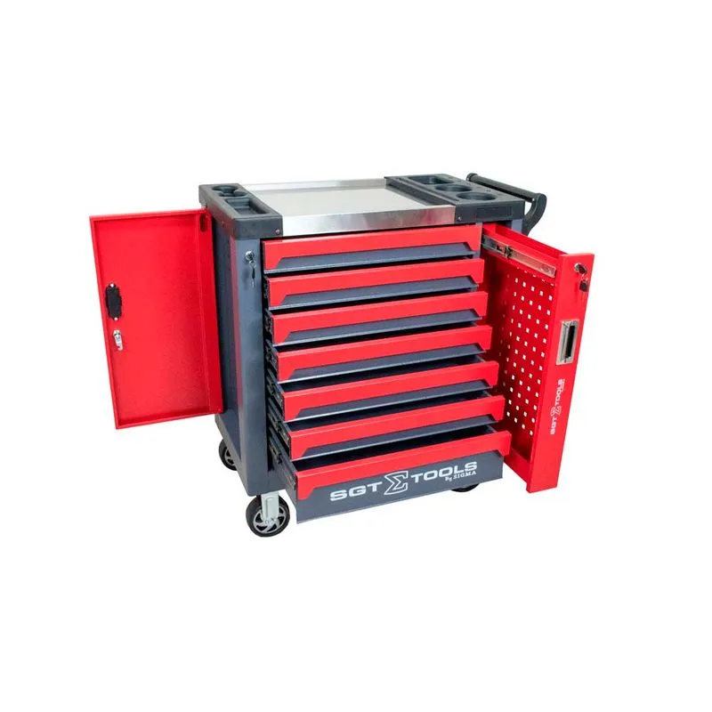 Carrinho Ferramentas 7 Gavetas Vermelho - SGT TOOLS 1205100621