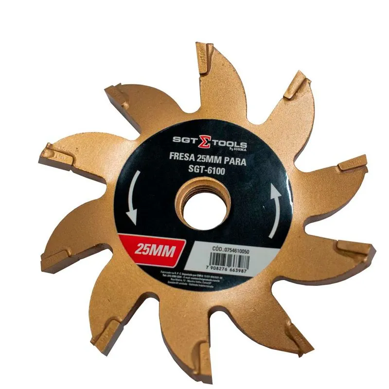 Fresa 25mm Para SGT-6100 - SGT TOOLS 0754610050