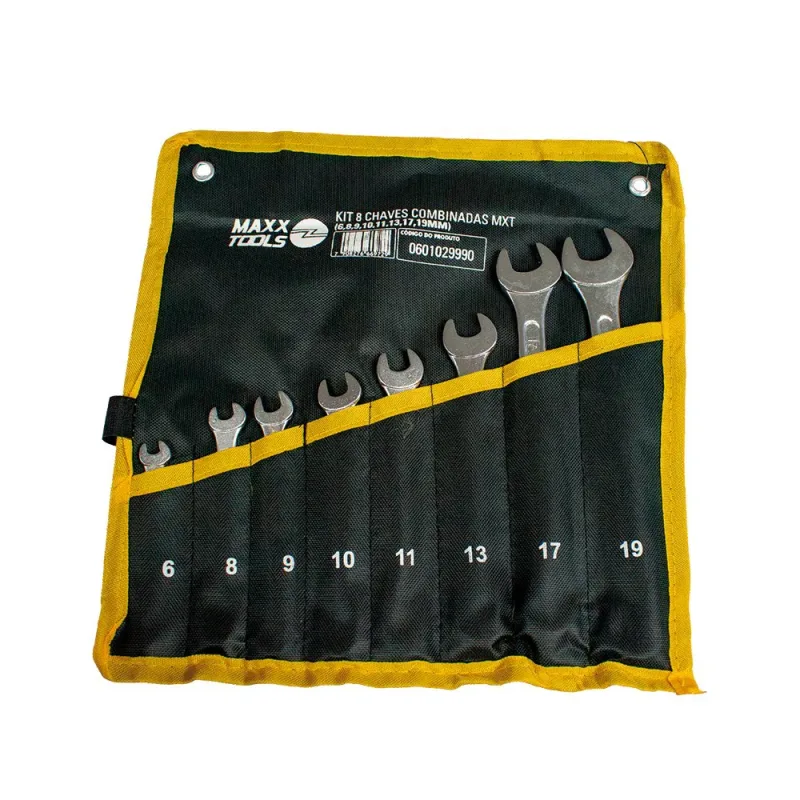KIT 8 CHAVES COMBINADAS MXT 6,8,9,10,11,13,17,19MM