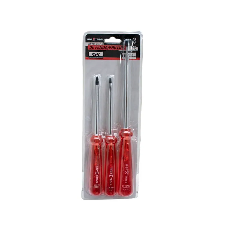 Jogo Chaves Fenda E Phillips 3 Peças - SGT TOOLS 0601210001
