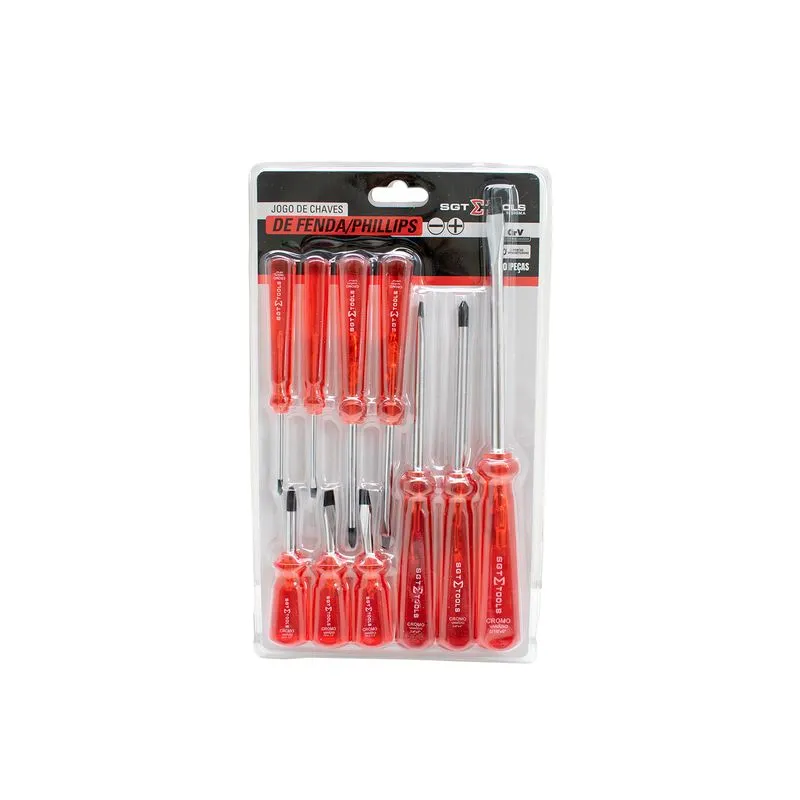 Jogo Chaves Fenda E Phillips 10 Peças - SGT TOOLS 0601210003