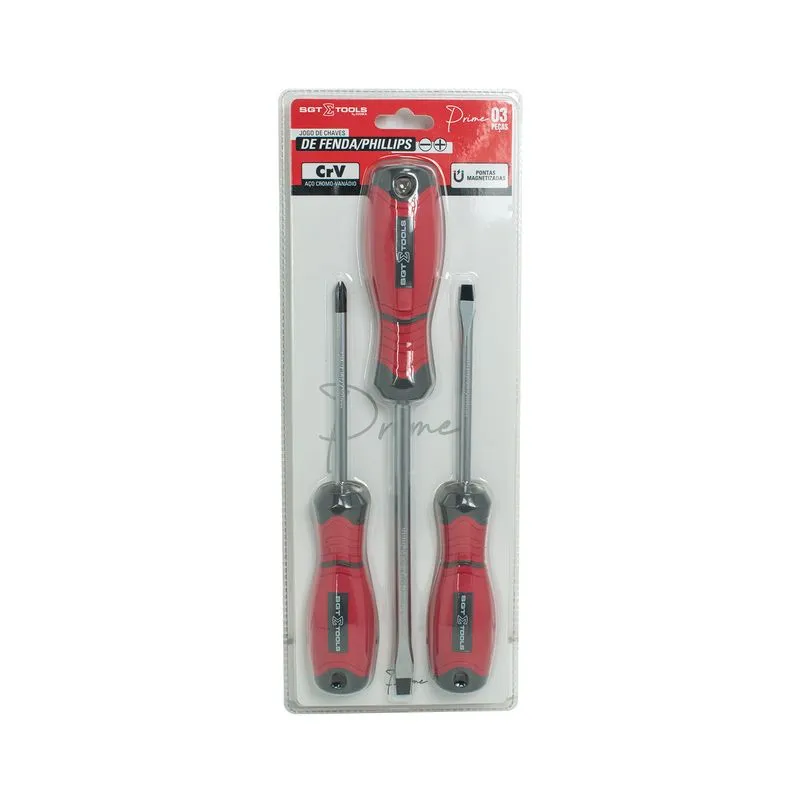 Jogo De Chaves De Fenda/Phillips Prime 3 Peças - SGT TOOLS 0601210101
