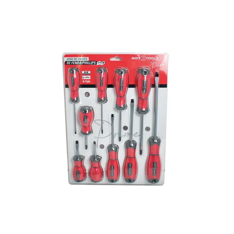 Jogo De Chaves De Fenda/Phillips Prime 10 Peças - SGT TOOLS 0601210103