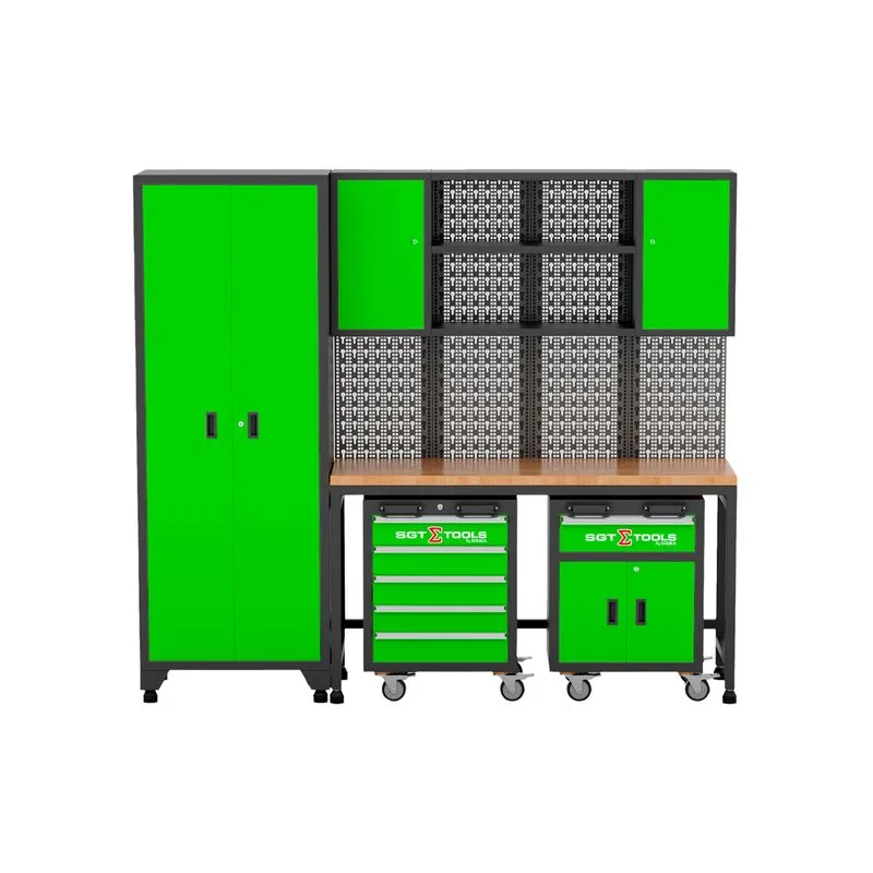 Conjunto Armários Modulados 9 Peças Verde - SGT TOOLS 1205100654