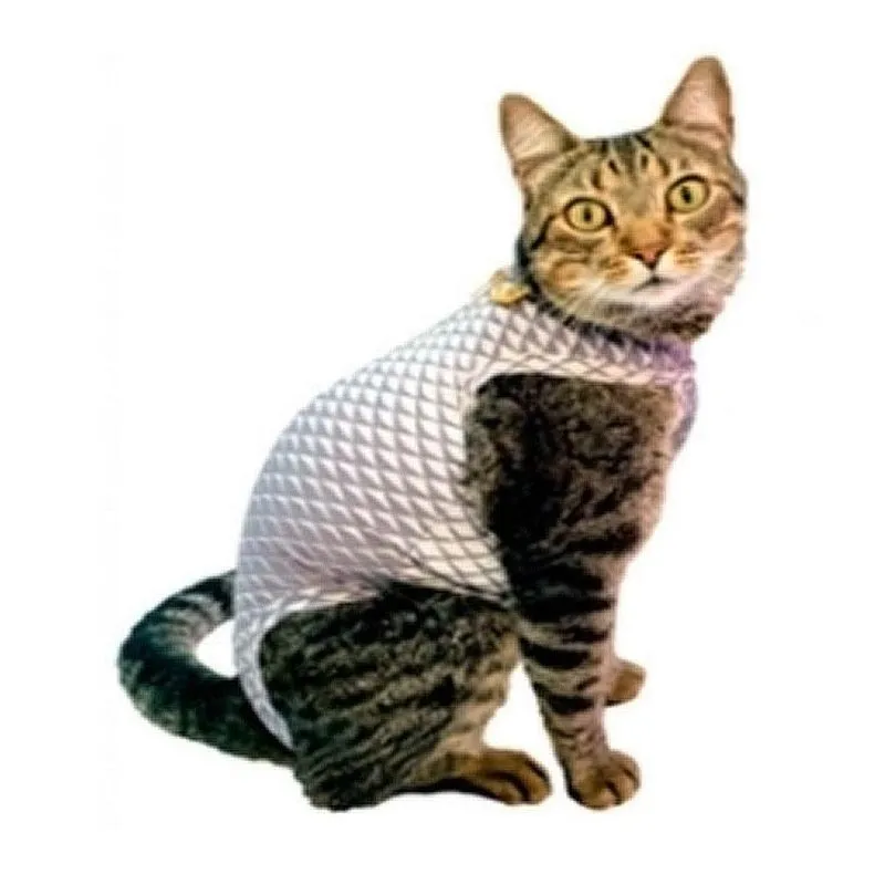 Roupa Pós Castração Pet Med Ultralight Color Cinza Geo Para Gatos - Tam. 02
