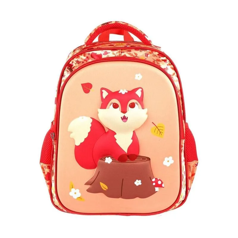 Mochila De Costas 14 Raposa 3D Fox Infantil Escolar Passeio