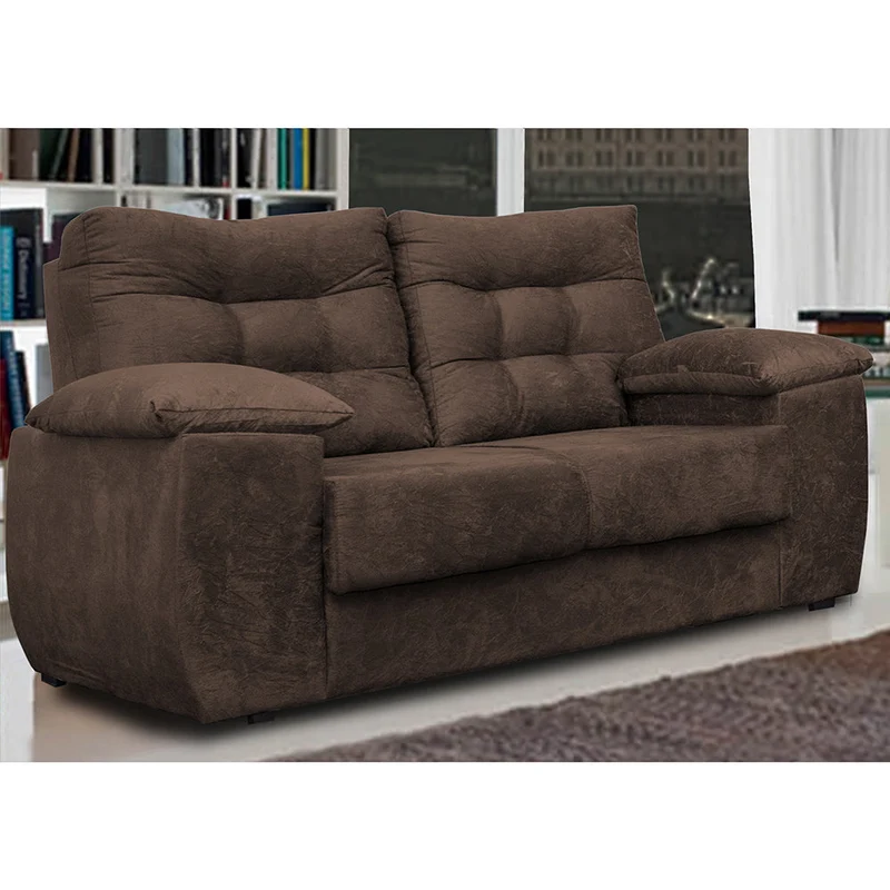 Sofá Luxemburgo Tecido Suede Café / 1,52m