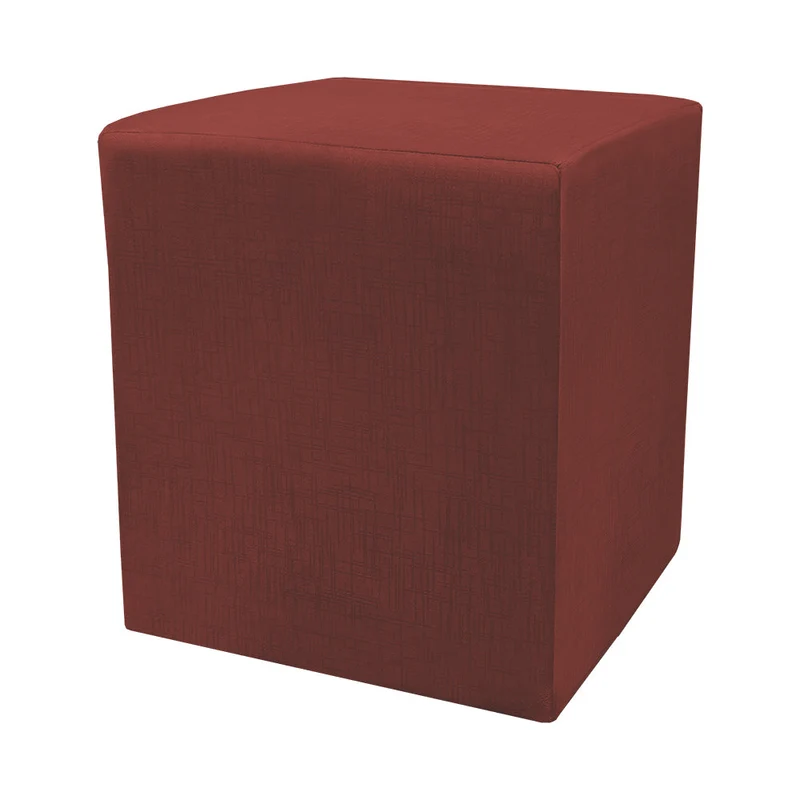 Puff Zelda Quadrado Multiuso 43x43x43cm Tecido Suede Velusoft Vermelho