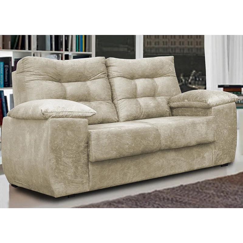 Sofá Luxemburgo Tecido Suede Bege / 1,52m