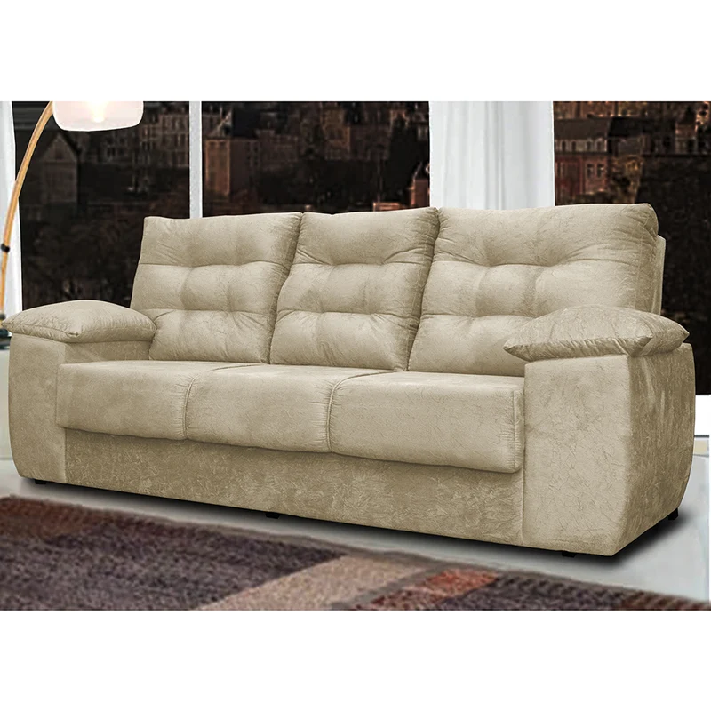 Sofá Luxemburgo Tecido Suede Bege / 2,02m
