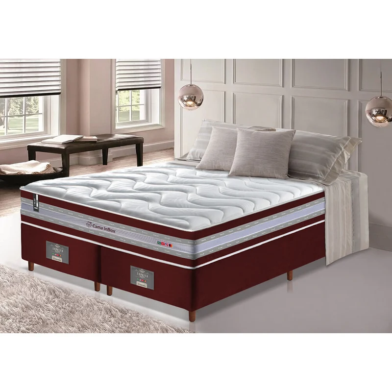 Conjunto Cama Box de Molas Ensacadas D33 Cama inBox Select Firme Azul / Solteiro