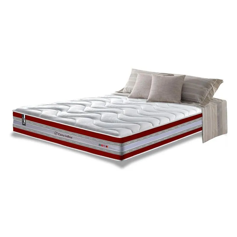 Colchão King de Molas Ensacadas D33 Cama inBox Select Firme 193x203x32 Vermelho