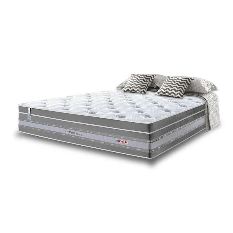 Colchão de Molas Ensacadas Cama inBox Select Euro Soft Cinza / Solteiro