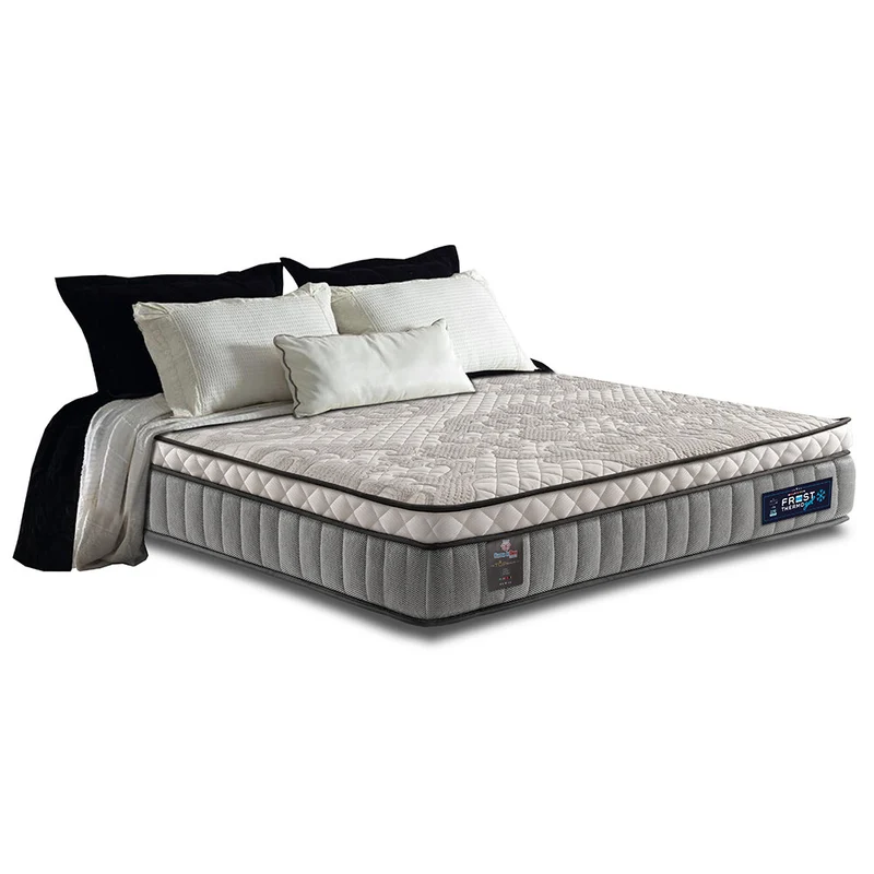 Colchão Molas Ensacadas Euro Pillow Cama inBox Frost ThermoGel Cinza / Solteiro