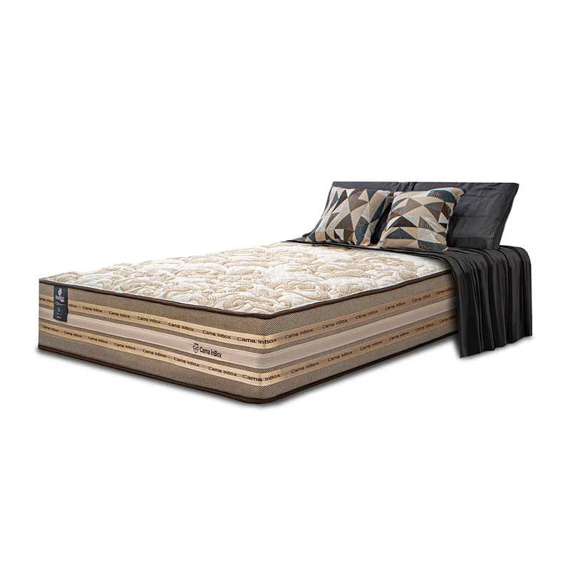 Colchão Duo Linem de Molas Ensacadas Pillow In Cama inBox Bege / Solteiro