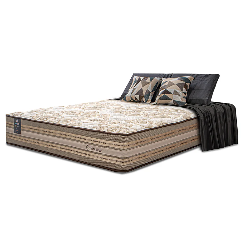 Colchão Duo Linem de Molas Ensacadas Pillow In Cama inBox Bege / Queen
