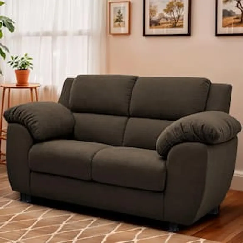 Sofá 2 Lugares Cama inBox Paris com 152cm de Largura e Revestido em Bouclé Marrom