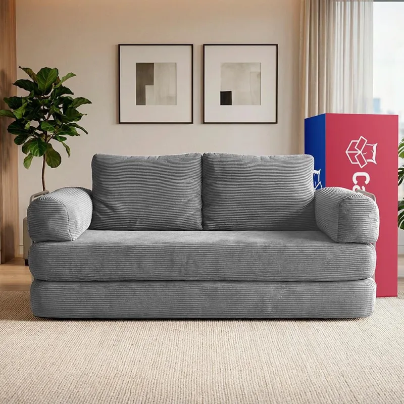 Sofá Cama inBox SmartBox 1.88 AirPress Compacto XpandTech Espuma D30 Cinza Claro
