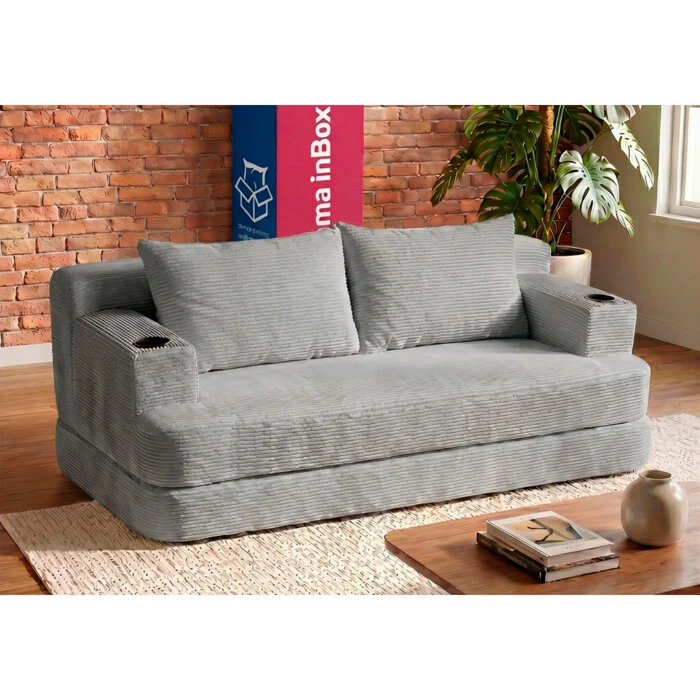 Sofá Cama Nami Xpand Tech a Vácuo Cinza Claro / 1,50m