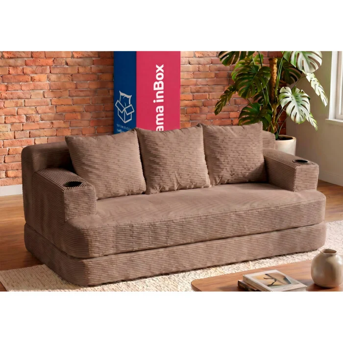 Sofá Cama Nami Xpand Tech a Vácuo Marrom / 1,88m