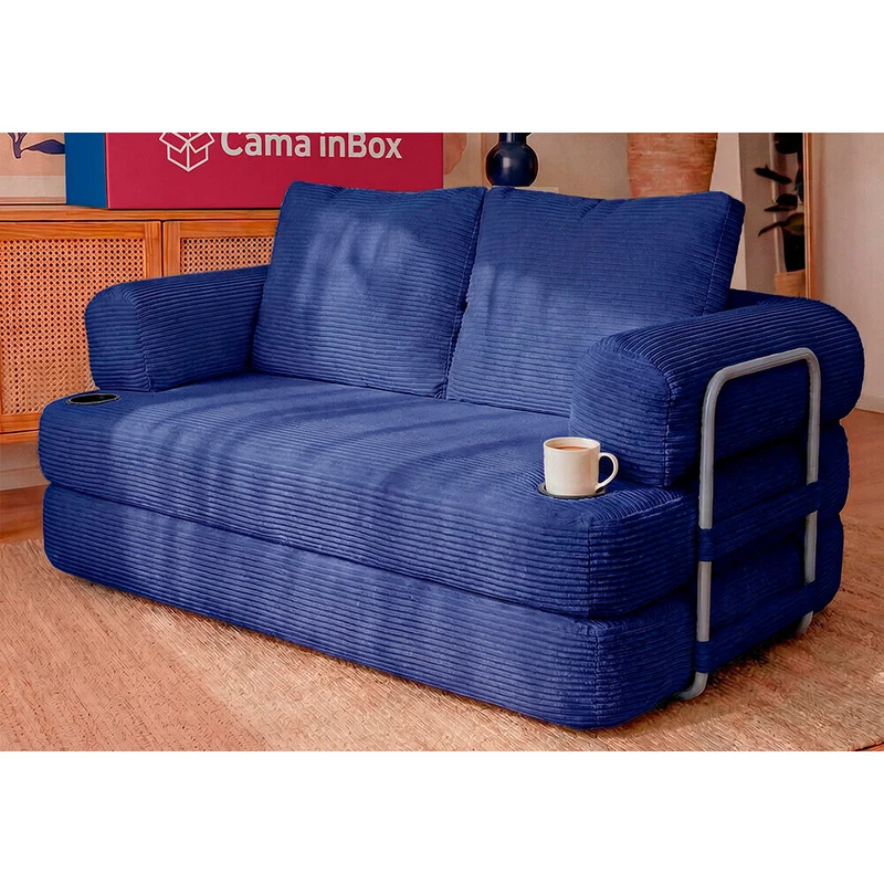 Sofá Cama Elo Xpand Tech a Vácuo Cama inBox Azul / 1,90m
