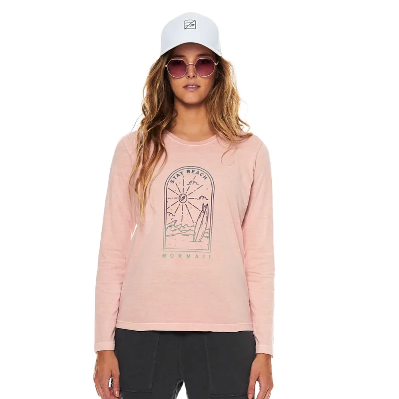 Camiseta baby look manga longa feminina outdoor edition stay mormaii Rosa GG