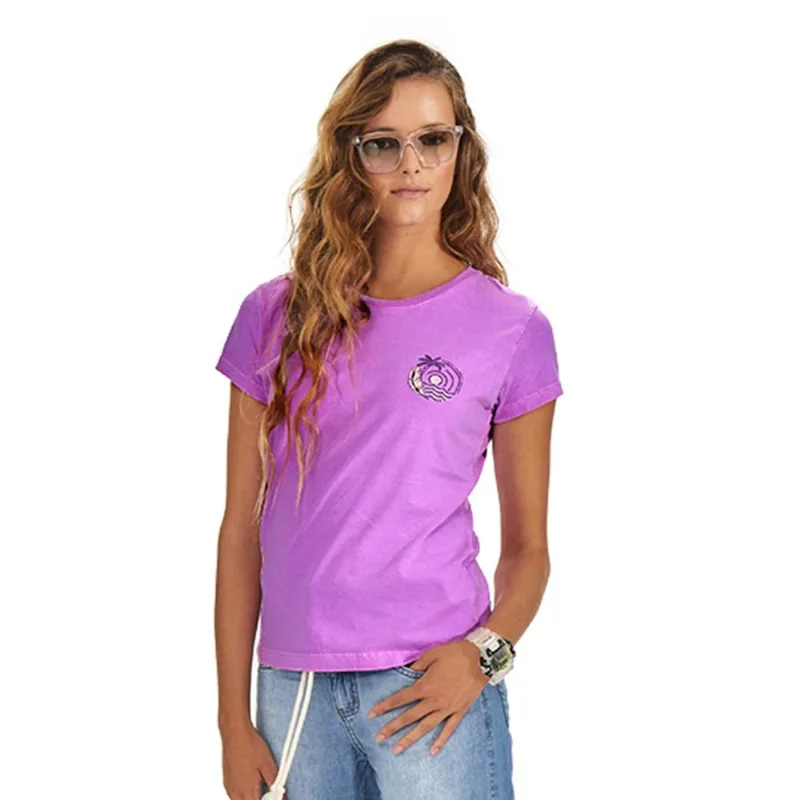 Camiseta baby look feminina outdoor edition palm Mormaii Roxo M