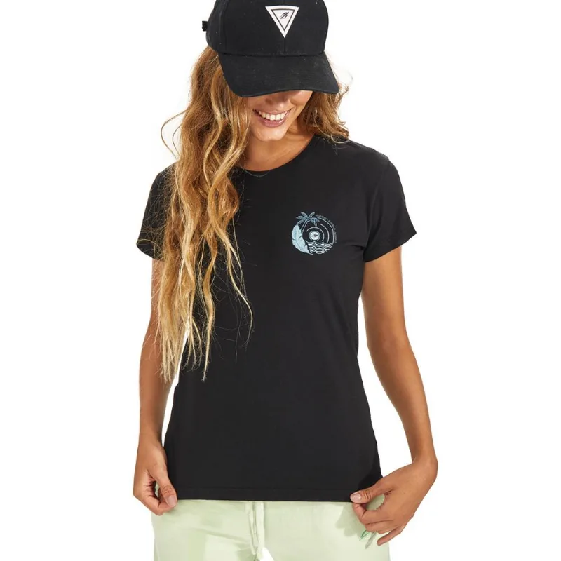 Camiseta baby look feminina outdoor edition palm Mormaii Preto GG