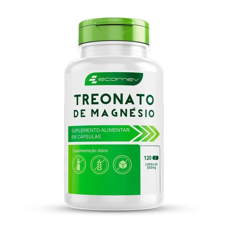Magnesio L Treonato 100% Puro 500Mg 120 Cápsulas Ecomev