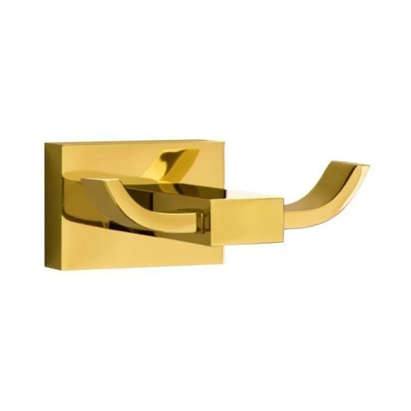 Cabide Com Gancho Duplo Mondrian Bela Metais Dourado